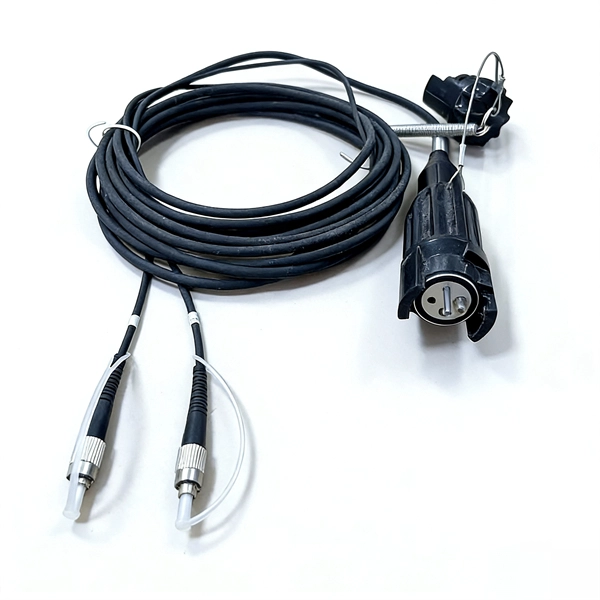 Connect the fiber optic terminal box connector to the monitoring system